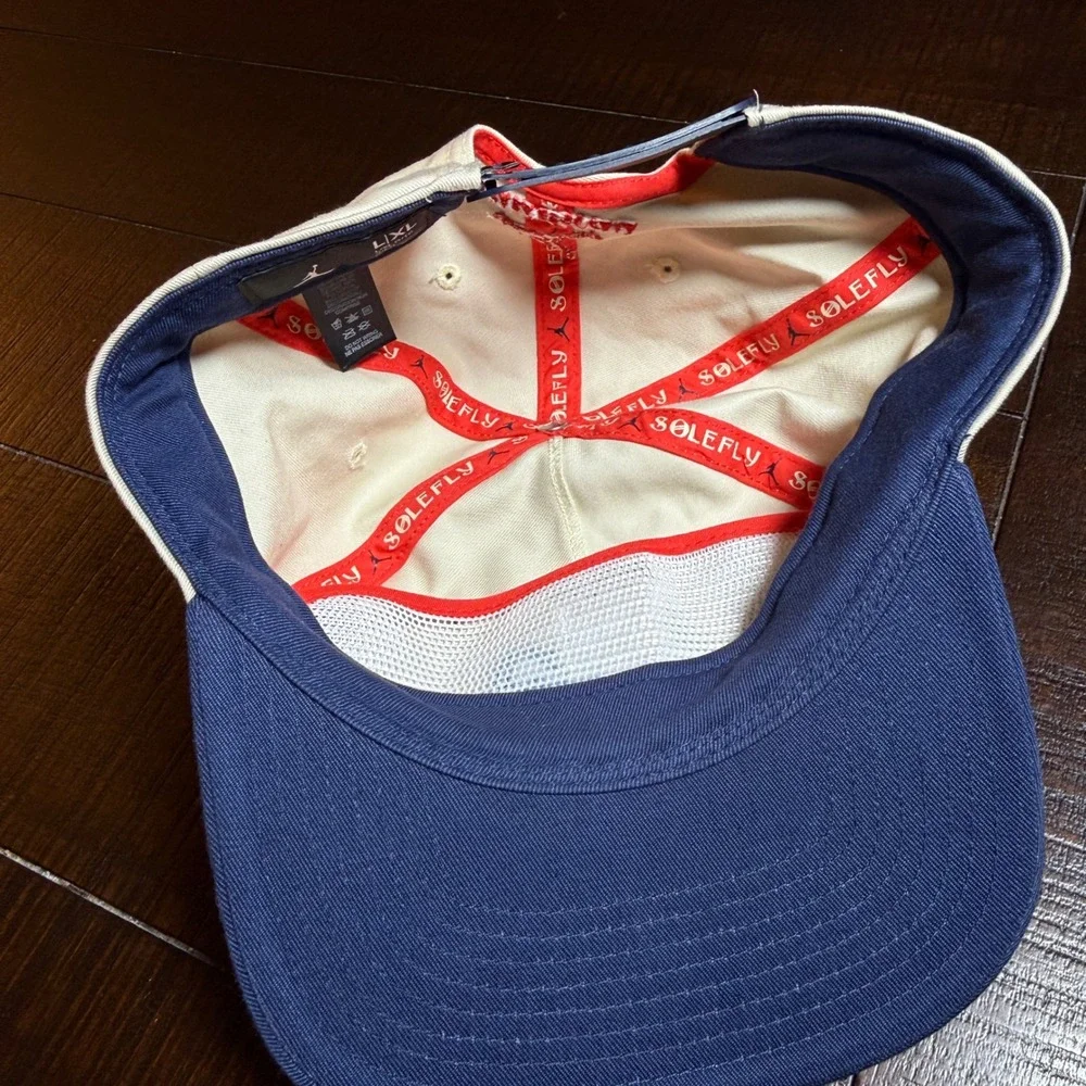 Jordan SoleFly Snapback Hat Mens L/XL Cream Blue Scorpion SF Pro Cap